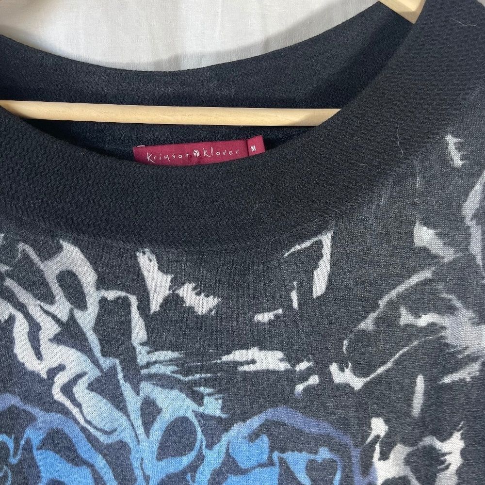 Krimson Klover Grey Print Wool Blend Dress ‎ Sz M